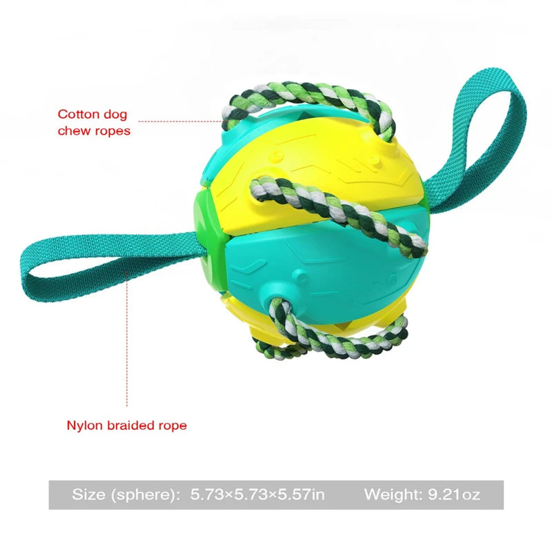 2-in-1 UFO Pop & Play: The Ultimate Interactive Dog Toy with Chew Ropes - Perfect for Poolside Fun & Agility Training!