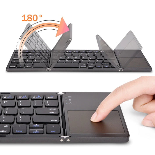 Wireless Folding Keyboard Bluetooth Keyboard with Touchpad for Windows, Android, Ios,Phone