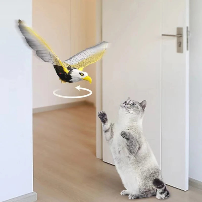 Interactive Flying Unicorn Cat Toy: Electric Simulation Bird with Teaser Stick and Scratch Rope for Cats and Dogs