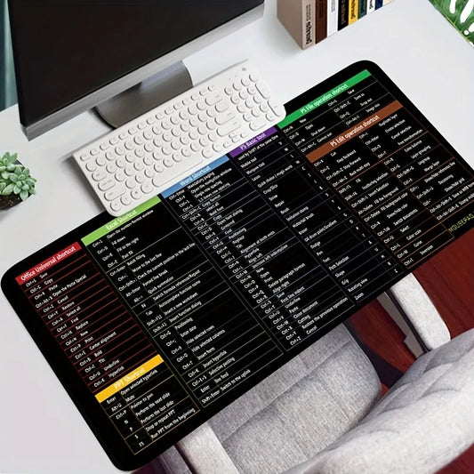 Large Non-Slip Computer Shortcut Key Mouse Pad and Keyboard Table Mat