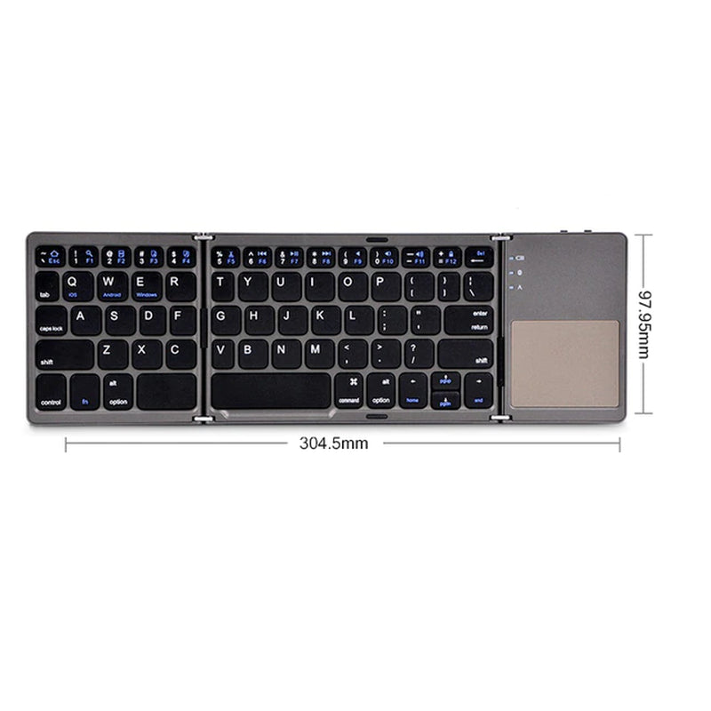 Wireless Folding Keyboard Bluetooth Keyboard with Touchpad for Windows, Android, Ios,Phone