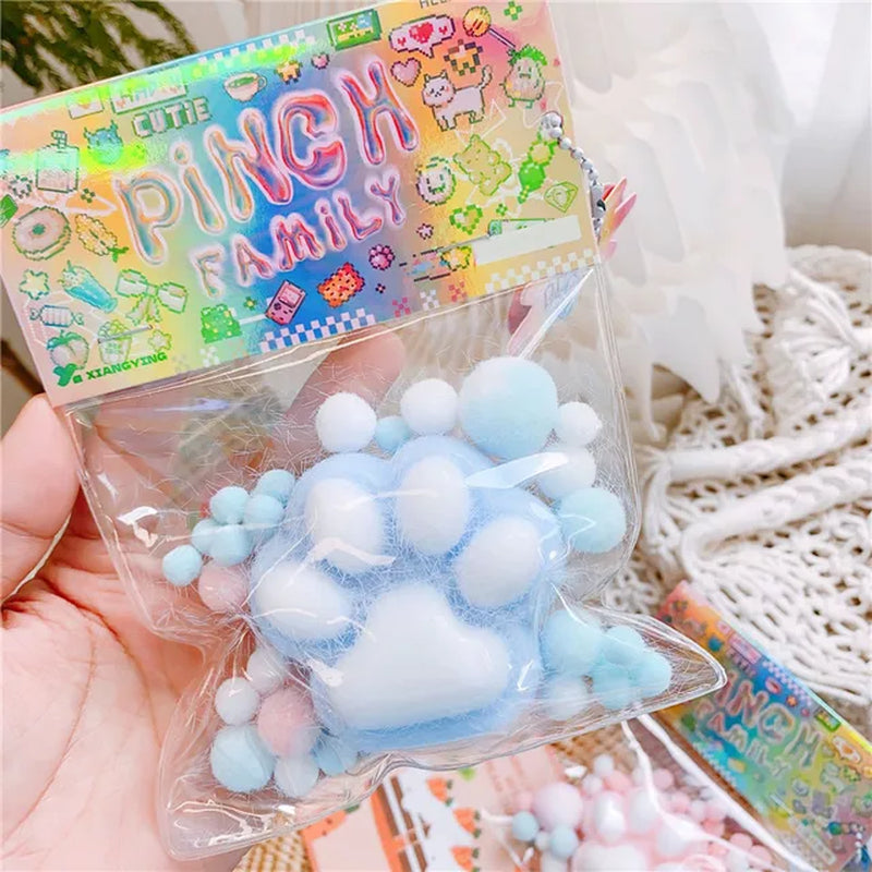 2024 Kawaii Cat Paw Squishy: The Ultimate Mini Stress Relief Fidget Cube - Adorable & Squeezable!