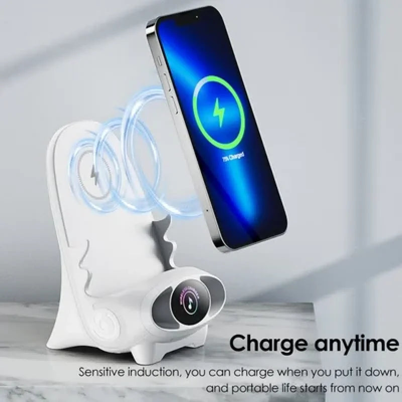 Mini Chair Wireless Fast Charger: Multifunctional Phone Holder with V8 Wireless Fast Charging - Desktop Station Stand Holder