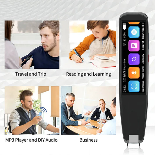 HONGTOP Smart Translator Pen: Instant Voice & Text Translation in 121 Languages – Perfect for Business and Travel