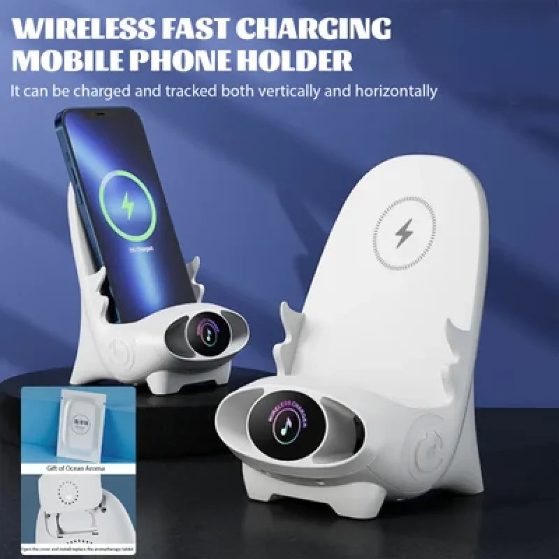Mini Chair Wireless Fast Charger: Multifunctional Phone Holder with V8 Wireless Fast Charging - Desktop Station Stand Holder