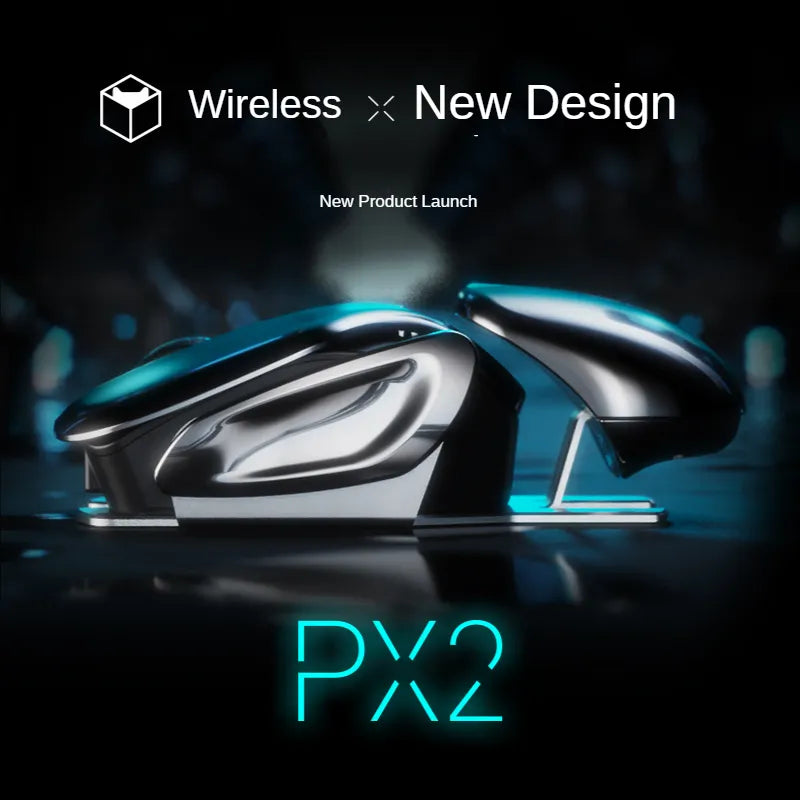 PX2 Metal Wireless Mouse: Rechargeable 1600DPI, 6-Button Quiet Gaming & Office Mouse with Waterproof Design