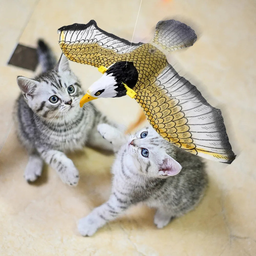 Interactive Flying Unicorn Cat Toy: Electric Simulation Bird with Teaser Stick and Scratch Rope for Cats and Dogs